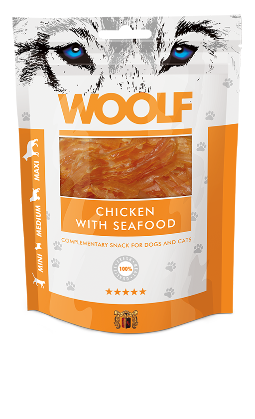 Woolf Chicken And Seafood – 100g 