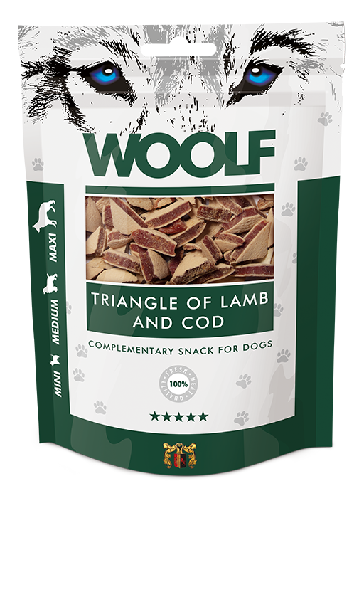 Woolf Lamb And Cod Triangle – 100g 
