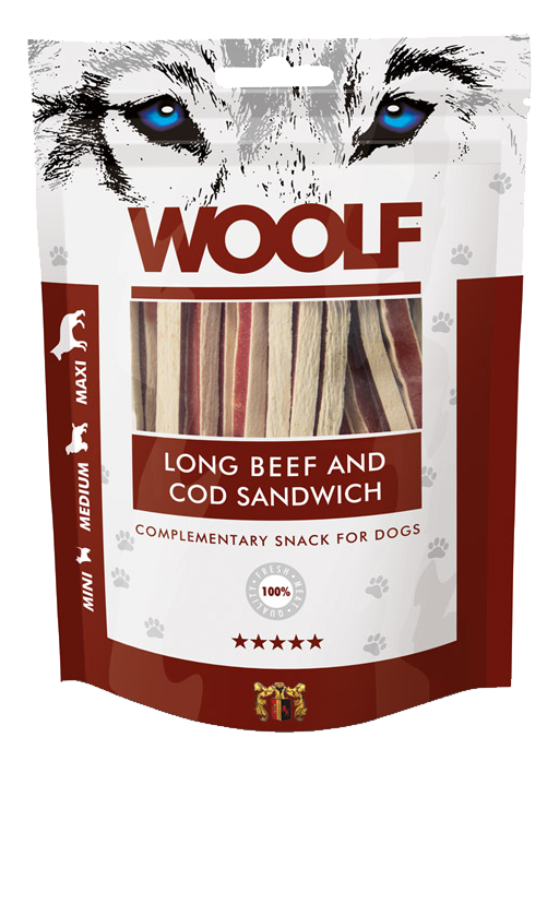 Woolf Long Beef And Cod Sandwich – 100g 