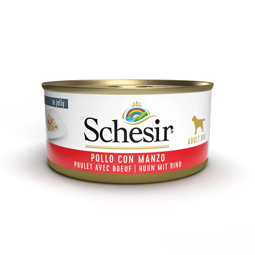 Schesir Can for Dog Chicken With Beef in Jelly  150g