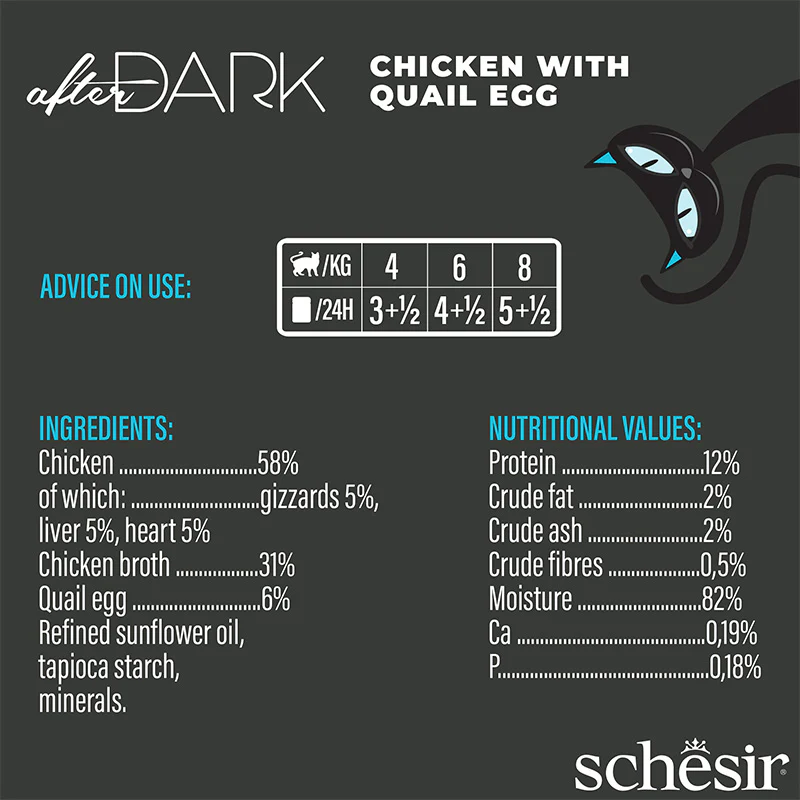 Schesir After Dark Can for Cat Chicken with Quail Egg in Broth 80g