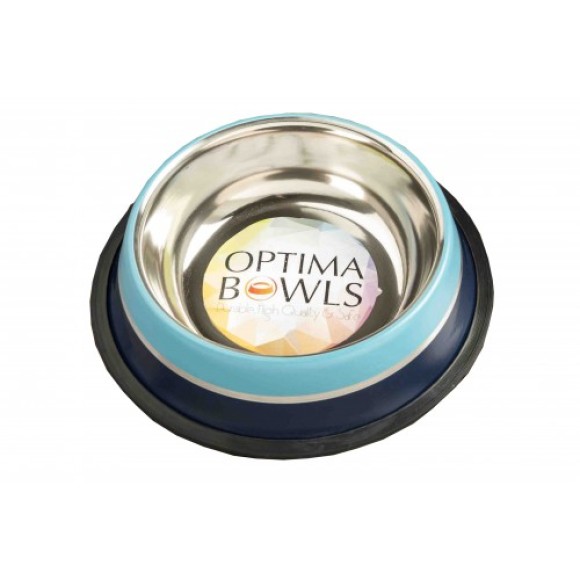 Optima Bowls No-Slip Platinum Pet Bowl Aqua