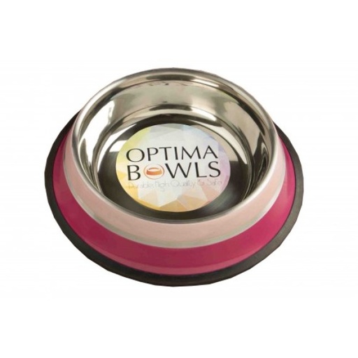 [635934608567] Optima Bowls No-Slip Platinum Pet Bowl Magenta (0.45 liter)