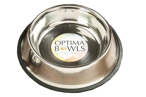 [635934608178] Optima Bowls Premium No-tip Anti-slip Classic Platinum Pet Bowl (8 Oz)