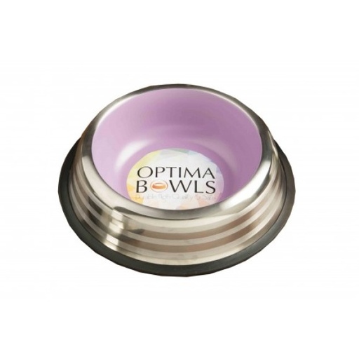 [635934608741] Optima Bowls Premium No-tip, Lined Platinum Pet Bowl Lavender (1.8  Liter)