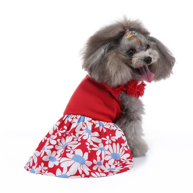 [6083174361324] Pets.Love.Earth Cocktail Dress - Red Daisy (Small)