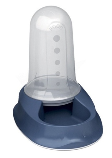 [8003507982017] Stefanplast Chic Dual-Function Water/Food Dispenser – Navy Blue  (800 ml)