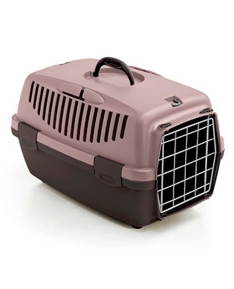 [8003507973503] Stefanplast Pet Carrier With Metal Door Pink and Brown  (Gulliver 2 (55x36x35)cm)