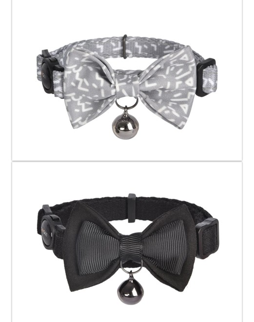 Dogness Cat Collar - Grey Letter and Modal Black