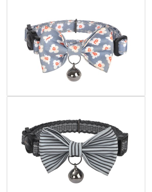 Dogness Cat Collar - Purple Flower and Purple dots 2 Pack