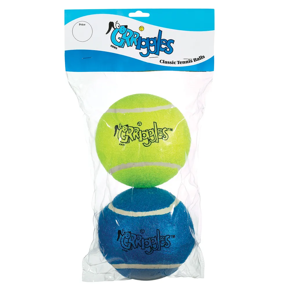 Grriggles Classic Large Tennis Balls 5 Inch - 2 Pack