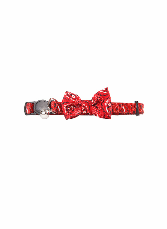 Pawise Cat Collar w/Bowknot Red