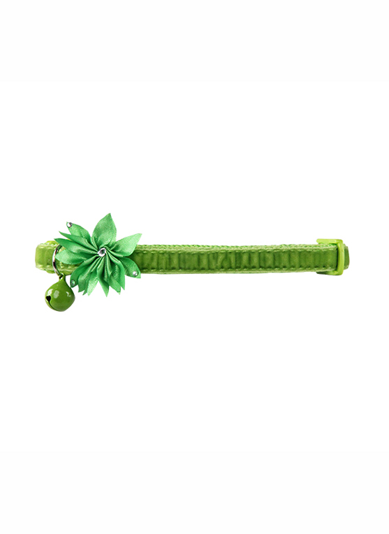 Pawise Flower Cat Collar, Green