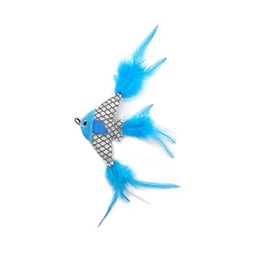 [5206819255166] Pet Interest Cat Toy Blue fish with Silvervine
