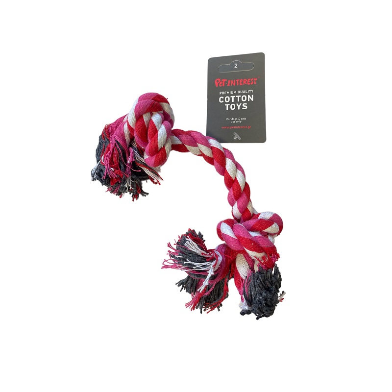 Pet Interest Cotton Rope Toy 2 knots 20mmX28cm 90gr