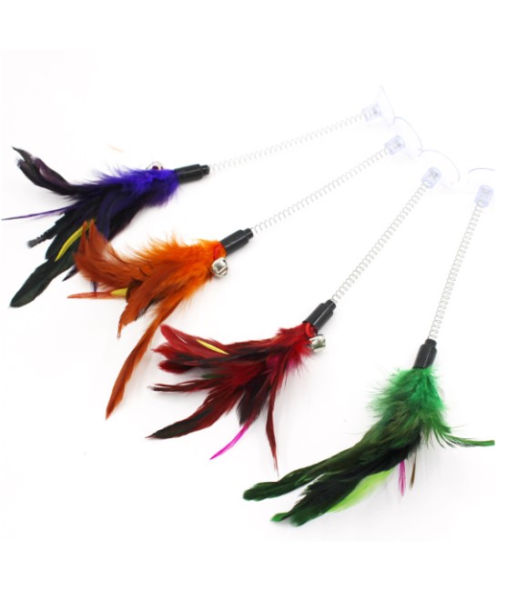 [635934610690] Pets.Love.Earth Flexible Feather Wand with Suction Cup