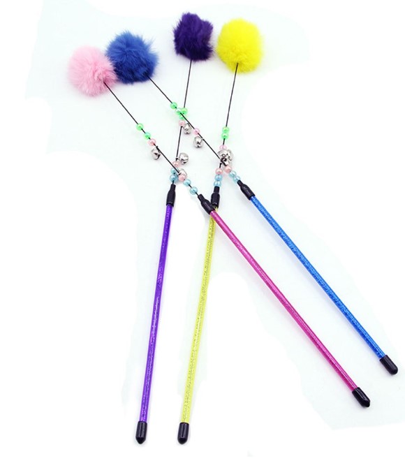 Pets.Love.Earth Glitter PomPom Wand with Bell