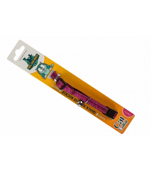 طوق QR براق فوشي للقطط من بت لوف إيرث