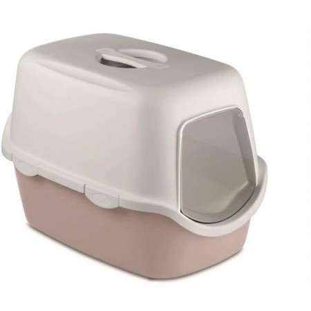 Stefanplast Cathy Filter Cat Toilet – Powder Pink / White (56×40×40 cm) 