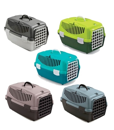 [8003507972872] Stefanplast Pet Carrier Pet Carrier Gulliver 1 Plastic Door Dark Grey/Light Grey Cm 48x32x97h