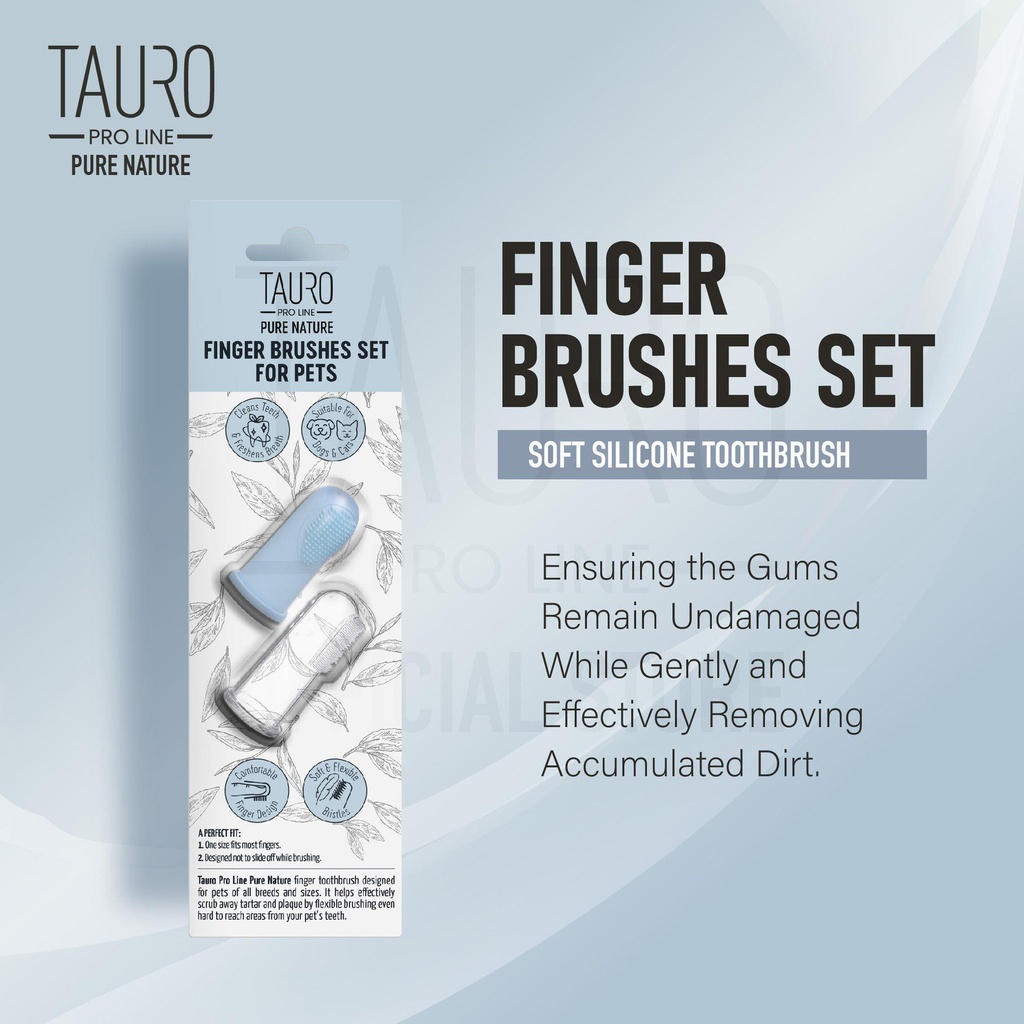 Tauro Pro Line Pet Finger Brushes Set - 2pack