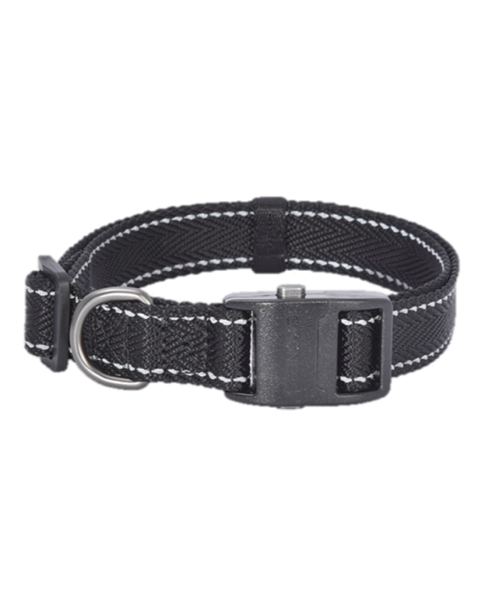 Dogness Challenger Herringbone Webbing Collar Black