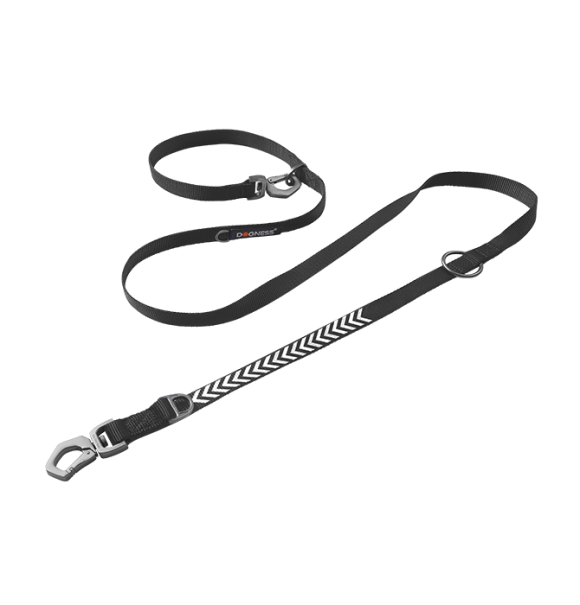 Dogness Reflective Multi-Functional Leash Black