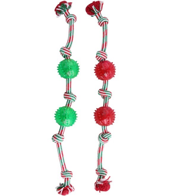 Pawise Holiday Rope with 2TPR Balls