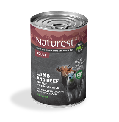 Pet Interest Naturest The wild Way Lamb and Beef with Rice For Adult Dog Canned Food