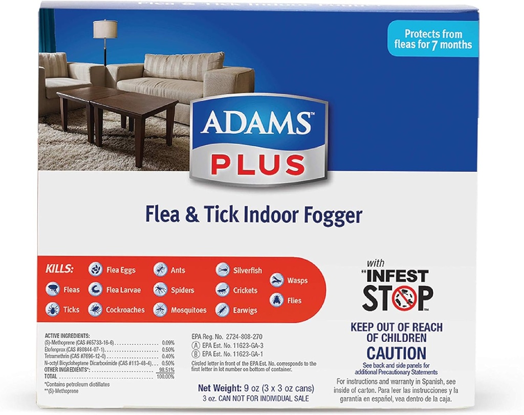 ADAMS™ Plus  Flea Control Indoor Fogger, 3 Ounce, 3 Pack