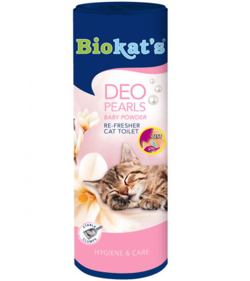 Biokat's Deo Pearls Re-Fresher For Cat Toilet Baby Powder - 700g