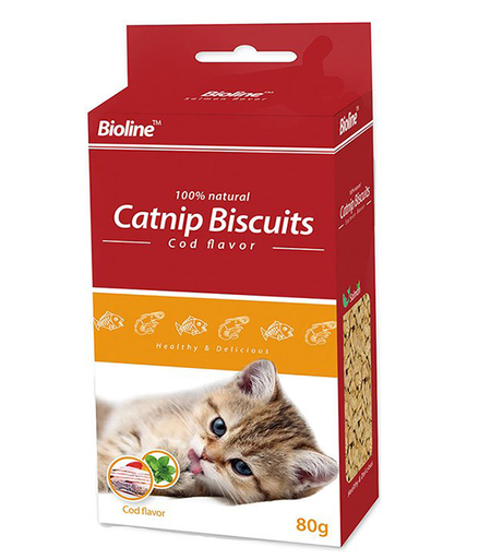 [6970117122954] Bioline Catnip Biscuits Cod Flavor 80GM