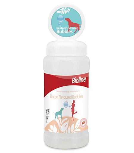 [6970117124002] Bioline Dog Bubbles Bacon Flavoured 120ML