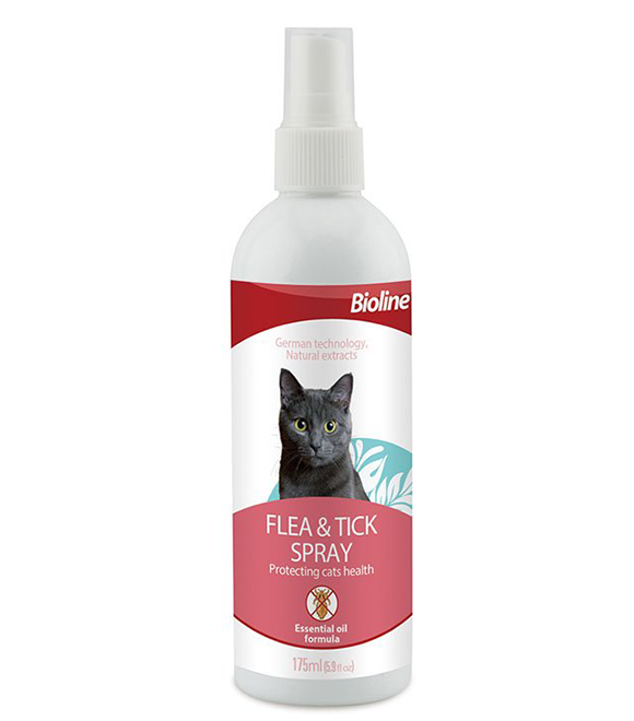 Bioline Flea & Tick Spray for Cats 175ml