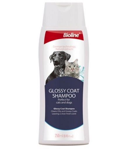 [6970117124248] Bioline Glossy Coat Shampoo for Cat & Dog 250ml