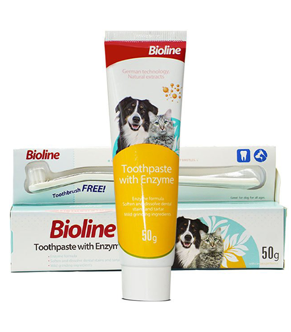 Bioline Toothpaste with Enzyme for Dogs & Cats 50GM