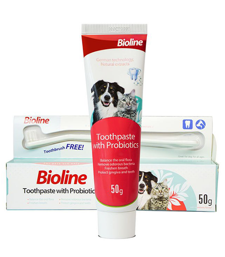[6970117124170] Bioline Toothpaste with Probiotics for Dogs & Cats 50GM