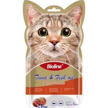 Bioline Tuna & Fish Oil Kitten Liquid Snacks 4x15gm