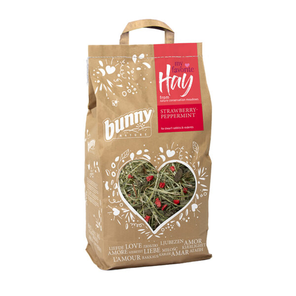 Bunny My Favorite Hay Strawberry & Peppermint For Dwarf Rabbits and Rodents 100g