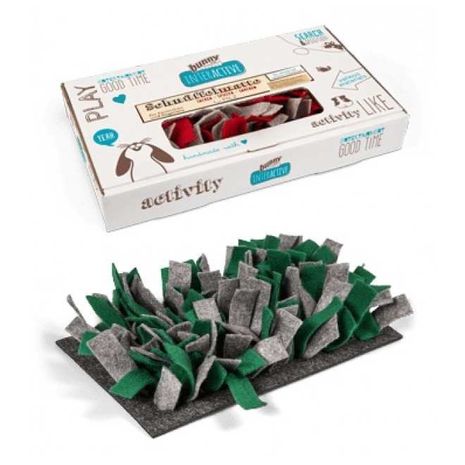 حصيرة تفاعلية للأرنب من الفelt (رمادي/أخضر)