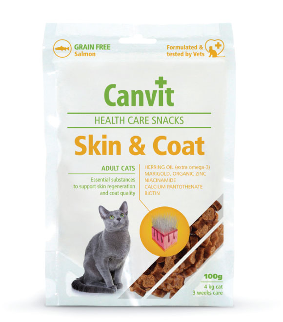 Canvit Health Care Snacks Skin & Coat for Adult Cats 100g