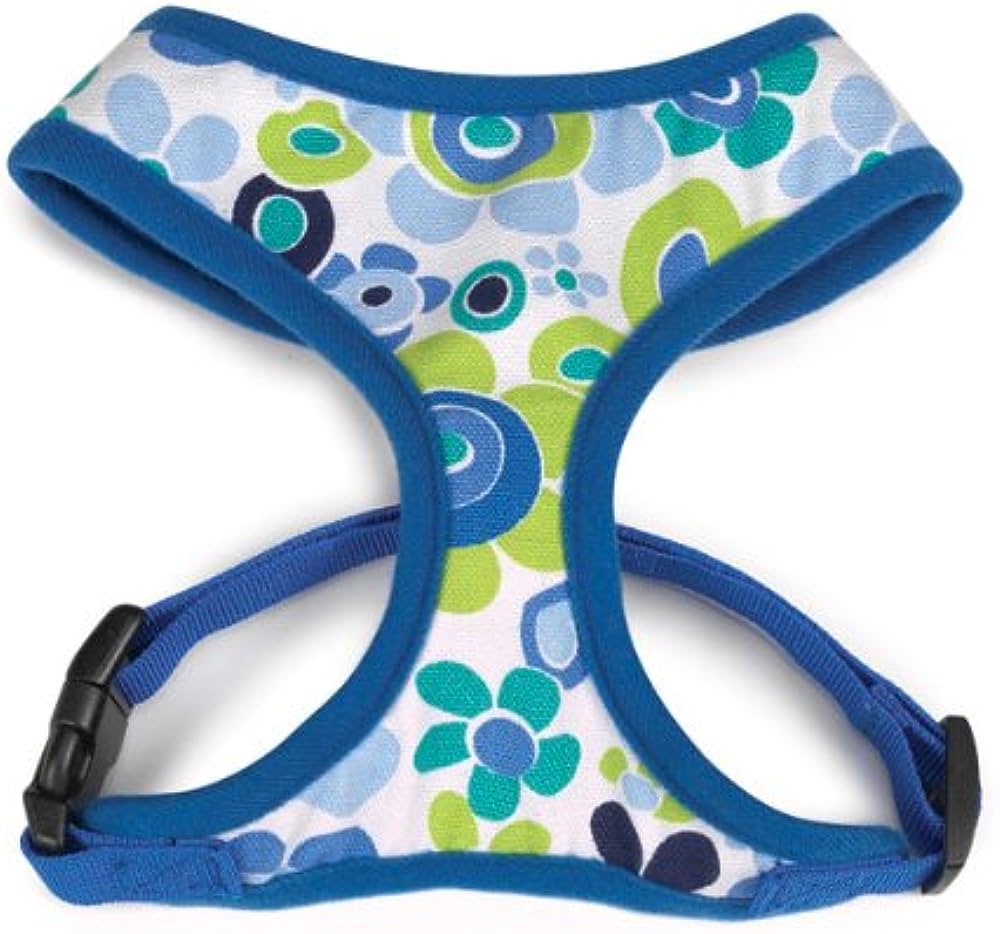 Casual Canine Cotton/polyester Mod Print Fabric Dog Harness, X-small, Blue