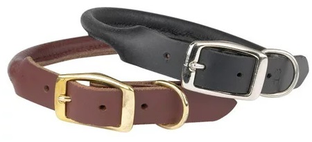 Casual Canine Rolled Leather Dog Collar, 20 to 22-Inch, Black