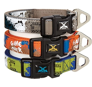 Casual Canine Xtreme Game Over Collar,10-16 inch Orange