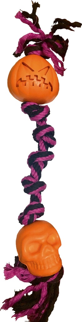 Croci Fright Halloween Rope Toy with Pumpkin and Skeleton 38cm