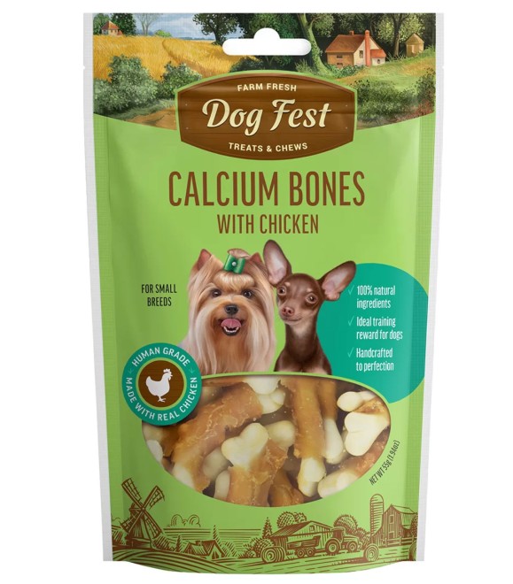 Dog Fest Farm Fresh Calcium Bones with Chicken 55g For Small Breeds
