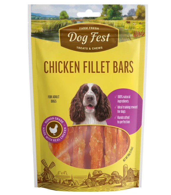 Dog Fest Farm Fresh Chicken Fillet Bars 90g