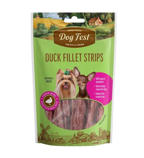[6921499711809] Dog Fest Farm Fresh Duck Fillet Strips 55g For Small Breeds