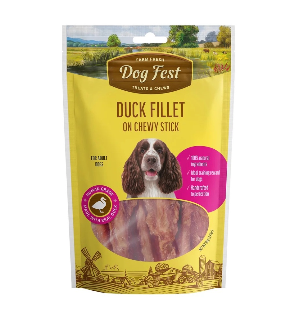 Dog Fest Farm Fresh Duck Fillet on Chewy Stick 90g