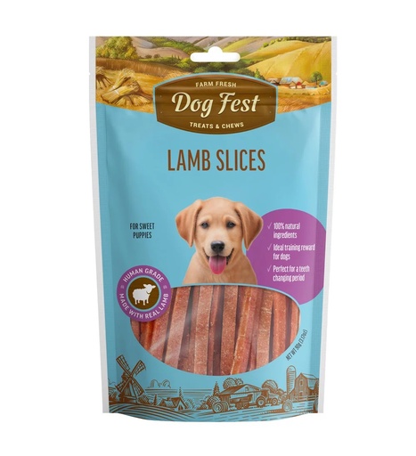 [6921499710307] Dog Fest Farm Fresh Lamb Slices For Puppies 90g